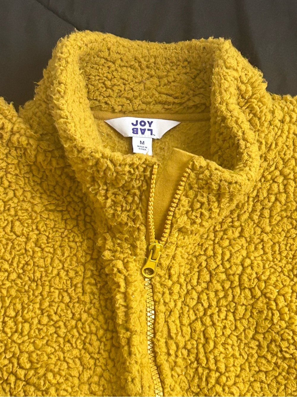 Women’s JoyLab Mustard Yellow Sherpa Half-Zip Pullover - Picture 4 of 6